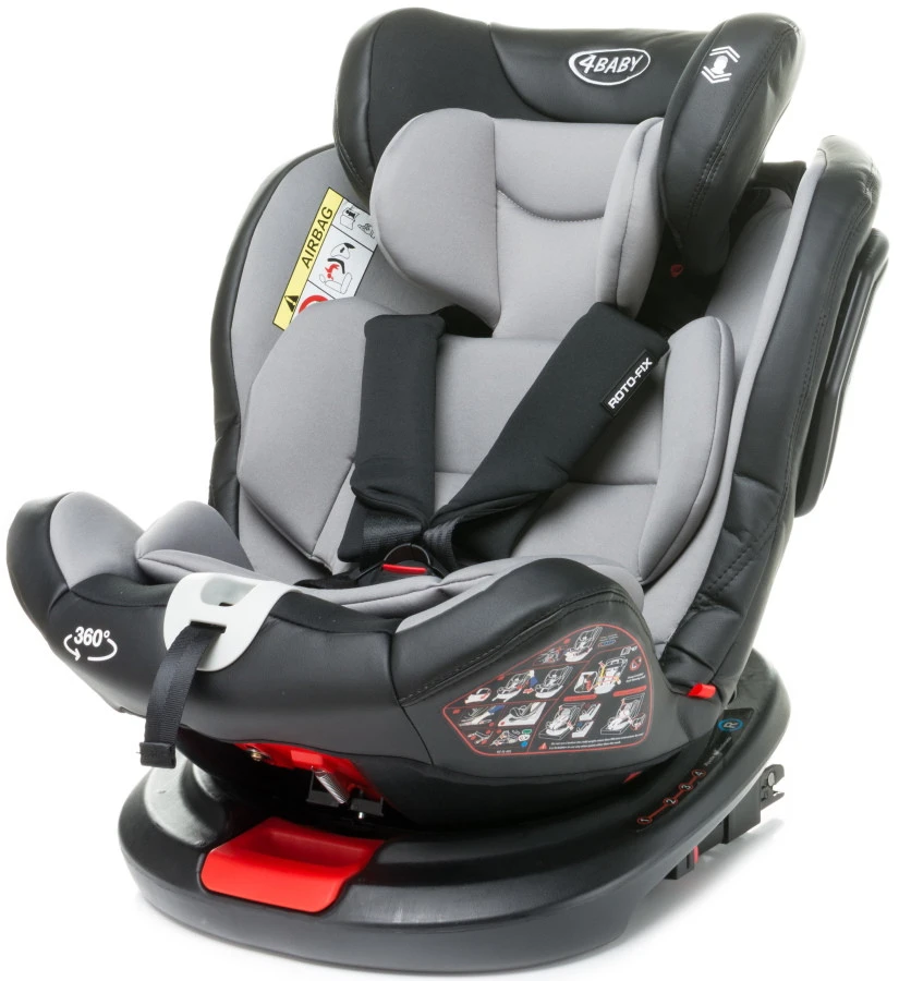4Baby Roto-Fix Grey 360º 0-36 Kg Isofix Autostoel 5 4Baby Roto-Fix Grey 360º 0-36 Kg Isofix Autostoel - Image 3