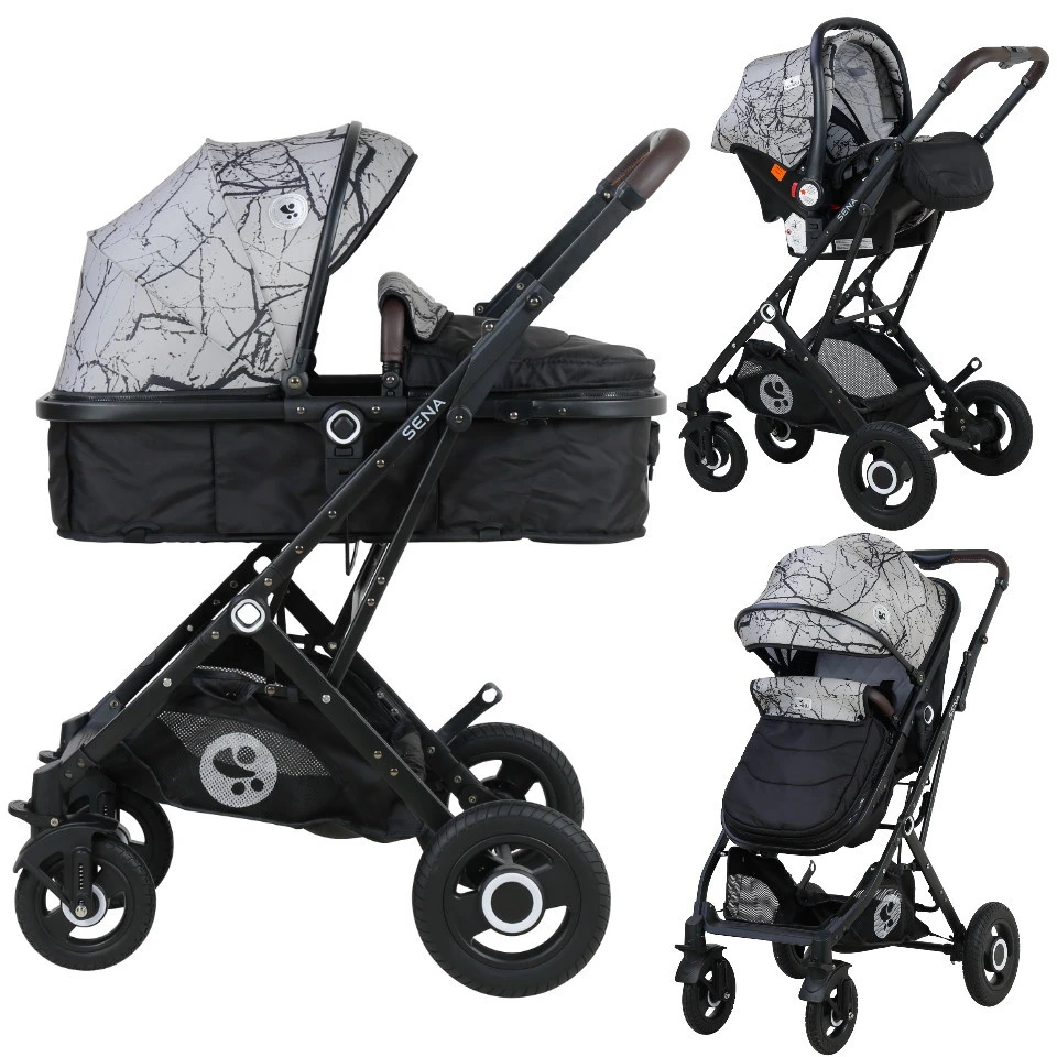 Lorelli Sena Grey Marble 3-in-1 Combi Kinderwagen Incl. Autostoel 1002161-2113 3 Lorelli Sena Grey Marble 3-in-1 Combi Kinderwagen Incl. Autostoel 1002161-2113