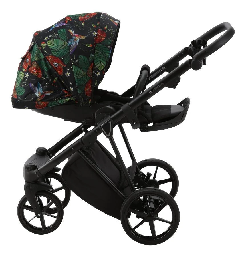 Adamex Porto Flowers Special Edition Black/Rose 2-in-1 Kinderwagen FL-8 7 Adamex Porto Flowers Special Edition Black/Rose 2-in-1 Kinderwagen FL-8 - Image 5