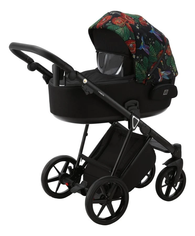 Adamex Porto Flowers Special Edition Black/Rose 2-in-1 Kinderwagen FL-8 5 Adamex Porto Flowers Special Edition Black/Rose 2-in-1 Kinderwagen FL-8 - Image 3