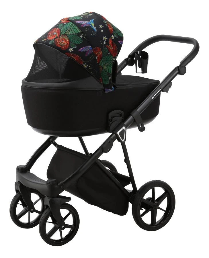 Adamex Porto Flowers Special Edition Black/Rose 2-in-1 Kinderwagen FL-8 6 Adamex Porto Flowers Special Edition Black/Rose 2-in-1 Kinderwagen FL-8 - Image 4
