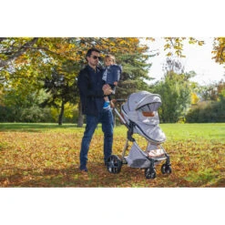 Cangaroo Alma Light Grey Silver 3-in-1 Combi Kinderwagen Incl. Autostoel -Baby Verkoop alma alu 3