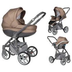 Baby Merc Faster 3 Grey/Brown Kinderwagen Incl. Autostoel FIII 100 -Baby Verkoop baby merc faster 3 beige kinderwagen incl. autostoel 1