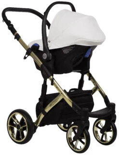 Baby Merc Faster 3 White/Gold Limited Edition Kinderwagen Incl. Autostoel L/190/ZE -Baby Verkoop baby merc faster 3 white limited edition kinderwagen 3