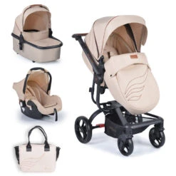 Cangaroo Ellada Beige 3-in-1 Combi Kinderwagen Incl. Autostoel -Baby Verkoop cangaroo ellada beige 3 in 1 kinderwagen incl. autostoel 17