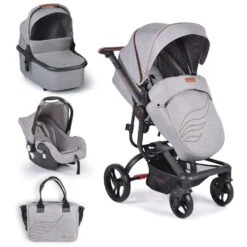 Cangaroo Ellada Grey 3-in-1 Combi Kinderwagen Incl. Autostoel -Baby Verkoop cangaroo ellada grey 3 in 1 kinderwagen incl. autostoel 16