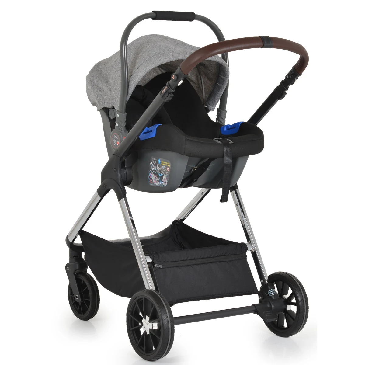 Cangaroo Empire Light Grey 3-in-1 Kinderwagen Incl. Autostoel 18 Cangaroo Empire Light Grey 3-in-1 Kinderwagen Incl. Autostoel - Image 16