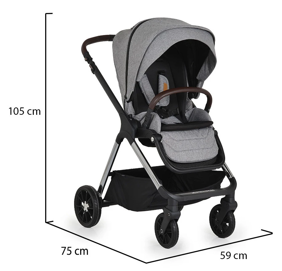 Cangaroo Empire Light Grey 3-in-1 Kinderwagen Incl. Autostoel 22 Cangaroo Empire Light Grey 3-in-1 Kinderwagen Incl. Autostoel - Image 20
