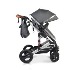 Cangaroo Gala Steel Grey 3-in-1 Combi Kinderwagen Incl. Autostoel -Baby Verkoop cangaroo gala black leather 3 in 1 combi kinderwagen incl autostoel 10