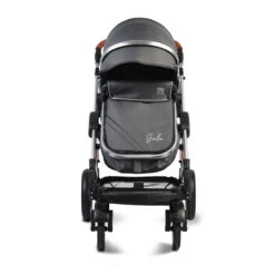 Cangaroo Gala Steel Grey 3-in-1 Combi Kinderwagen Incl. Autostoel -Baby Verkoop cangaroo gala black leather 3 in 1 combi kinderwagen incl autostoel 11