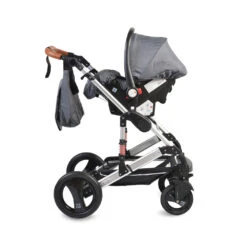 Cangaroo Gala Steel Grey 3-in-1 Combi Kinderwagen Incl. Autostoel -Baby Verkoop cangaroo gala black leather 3 in 1 combi kinderwagen incl autostoel 9