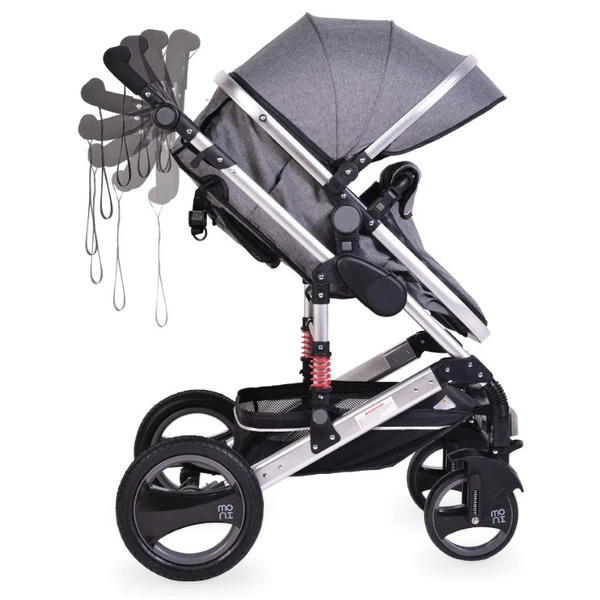 Cangaroo Gala Dark Grey/Silver 3-in-1 Combi Kinderwagen Incl. Autostoel. - Image 6