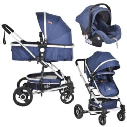 Cangaroo Gigi Denim 3-in-1 Combi Kinderwagen Incl. Autostoel