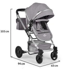 Cangaroo Gigi Light Grey 3-in-1 Combi Kinderwagen Incl. Autostoel -Baby Verkoop cangaroo gigi light grey 3 in 1 combi kinderwagen 16