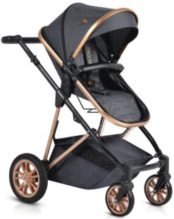Cangaroo Midas Black 3-in-1 Combi Kinderwagen Incl. Autostoel -Baby Verkoop cangaroo midas black 3 in 1 combi kinderwagen incl. autostoel 4