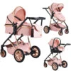 Cangaroo Midas Pink 3-in-1 Combi Kinderwagen Incl. Autostoel -Baby Verkoop cangaroo midas pink 3 in 1 combi kinderwagen incl. autostoel
