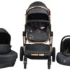 Cangaroo Polly Black 3-in-1 Combi Kinderwagen Incl. Autostoel