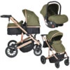 Cangaroo Thira Green 3-in-1 Combi Kinderwagen Incl. Autostoel -Baby Verkoop cangaroo thira green 3 in 1 combi kinderwagen 1