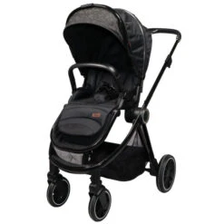 Ding Fenix Black/Black 3-in-1 Combi Kinderwagen Incl. Autostoel -Baby Verkoop ding fenix black kinderwagen2 1 1