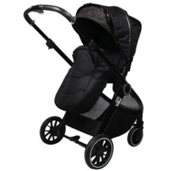 Ding Fenix Black/Black 3-in-1 Combi Kinderwagen Incl. Autostoel -Baby Verkoop ding fenix black kinderwagen7 1 1
