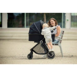 Ding Fenix Black/Black 3-in-1 Combi Kinderwagen Incl. Autostoel -Baby Verkoop ding fenix black kinderwagen 2 1
