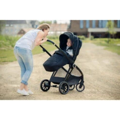 Ding Fenix Black/Black 3-in-1 Combi Kinderwagen Incl. Autostoel -Baby Verkoop ding fenix black kinderwagen 4 1