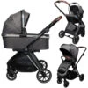 Ding Fenix Grey/Silver 3-in-1 Combi Kinderwagen Incl. Autostoel -Baby Verkoop ding fenix greysilver kinderwagen18