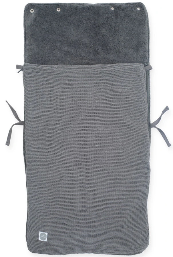 Jollein Basic Knit Stone Grey 3/5 Punts 0-9 Maanden Autostoel Voetenzak 025-811-65220 - Image 2