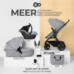 Kinderkraft A-Tour Light Grey 3-in-1 Kinderwagen Incl. Autostoel KSATOU00LGR3000 -Baby Verkoop kinderkraft a tour light grey 3 in 1 kinderwagen incl. autostoel ksatou00lgr3000 14