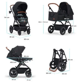 Kinderkraft B-Tour Deep Black 3-in-1 Combi Kinderwagen Incl. Autostoel KSBTOU00BLK3000 -Baby Verkoop kinderkraft b tour 3 in 1 deep black wandelwagen ksbtou00blk3000 22