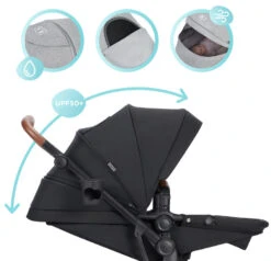 Kinderkraft B-Tour Deep Black 3-in-1 Combi Kinderwagen Incl. Autostoel KSBTOU00BLK3000 -Baby Verkoop kinderkraft b tour 3 in 1 deep black wandelwagen ksbtou00blk3000 8