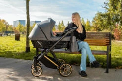 Kunert Ivento Premium Gold Deep Black 2-in-1 Kinderwagen IVE-12-GOLD -Baby Verkoop kunert ivento premium gold caramel macchiato 2 in 1 kinderwagen ive 10 gold 7