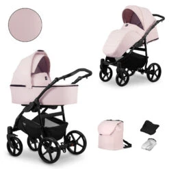 Kunert Mata Black Pink 2-in-1 Combi Kinderwagen MATA-06-BLACK -Baby Verkoop kunert mata black pink 2 in 1 combi kinderwagen mata 06 black 4