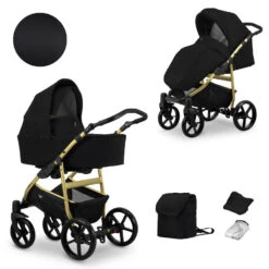 Kunert Mata Gold Black 2-in-1 Combi Kinderwagen MATA-10-GOLD -Baby Verkoop kunert mata gold black 2 in 1 combi kinderwagen mata 10 gold 0