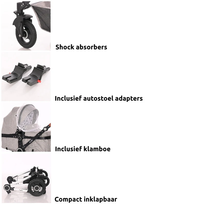 Lorelli Alexa Pearl Beige 3-in-1 Combi Kinderwagen Incl. Autostoel 1002129-2182D 17 Lorelli Alexa Pearl Beige 3-in-1 Combi Kinderwagen Incl. Autostoel 1002129-2182D - Image 15