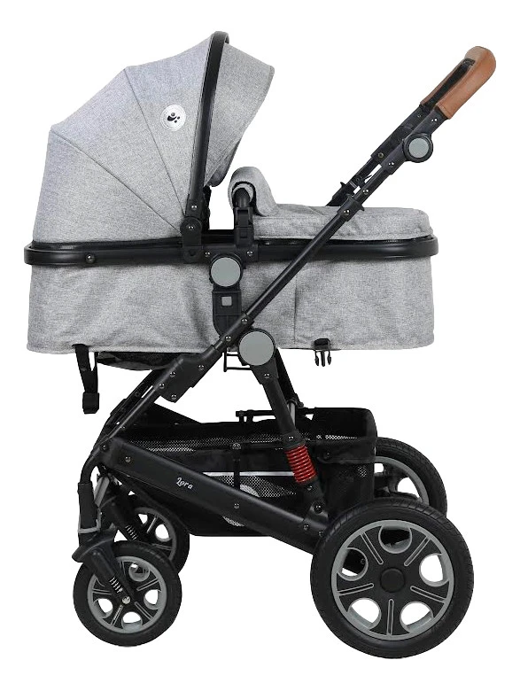Lorelli Lora Cool Grey Elephants 3-in-1 Combi Kinderwagen Incl. Autostoel 1002128-2123D 5 Lorelli Lora Cool Grey Elephants 3-in-1 Combi Kinderwagen Incl. Autostoel 1002128-2123D - Image 3